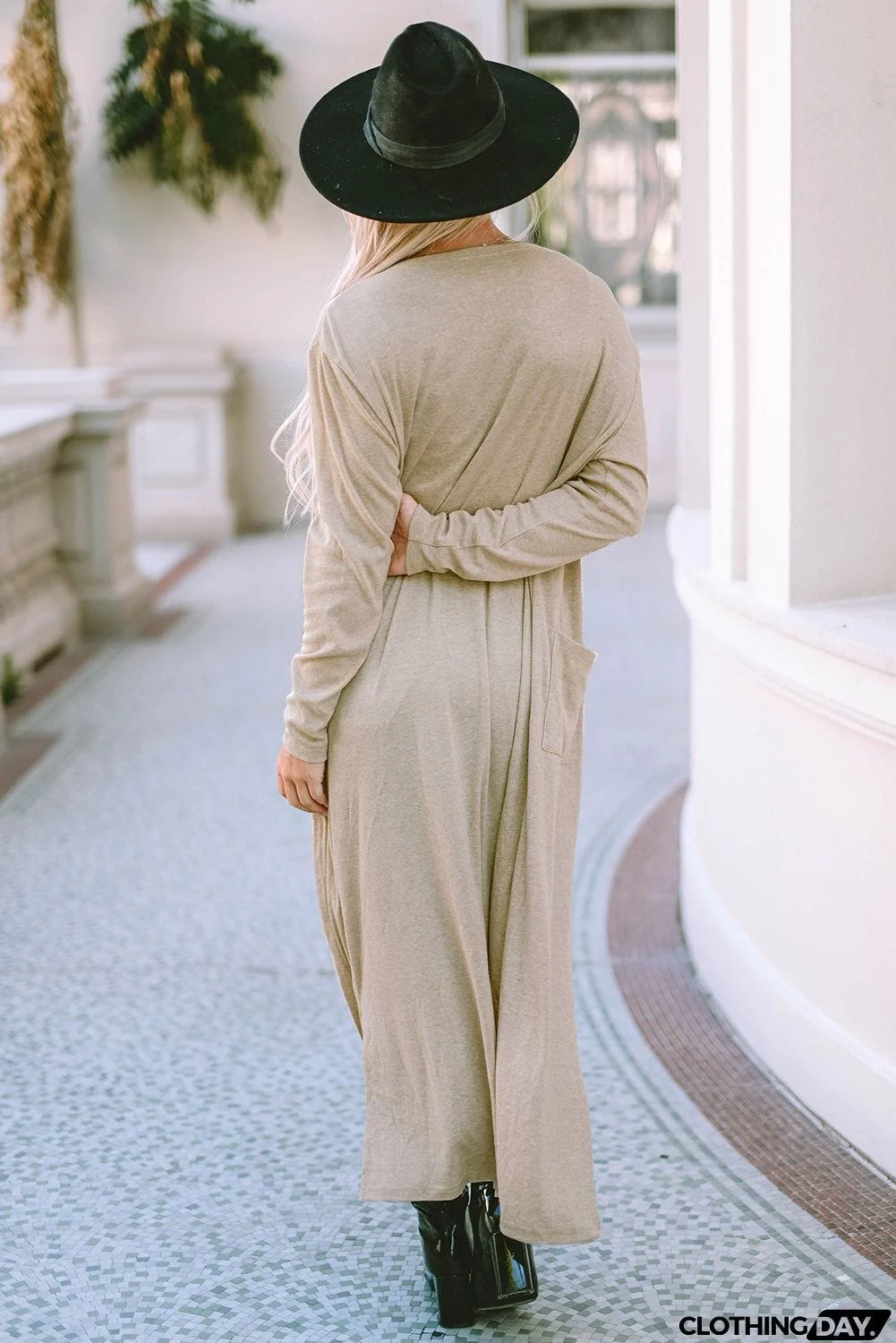 Long Sleeve Slit Cardigan with Pocket