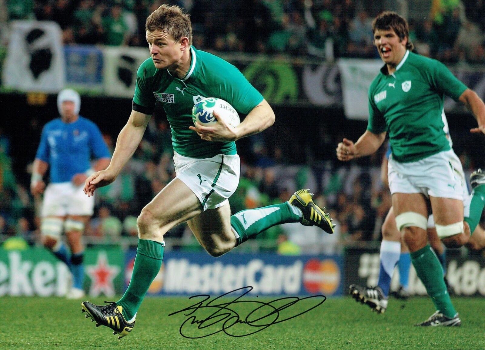 Brian O'DRISCOLL Signed Autograph 16x12 Photo Poster painting 3 AFTAL COA Irish Rugby Legend