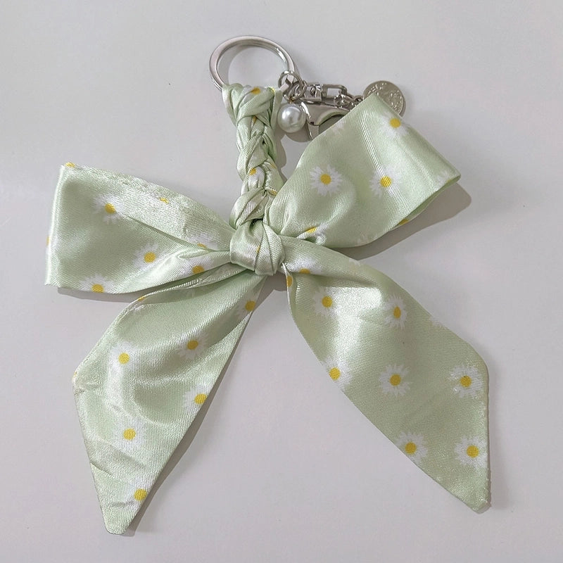 Sweet Minimalist Bow Knot Cloth Metal Unisex Bag Pendant Keychain