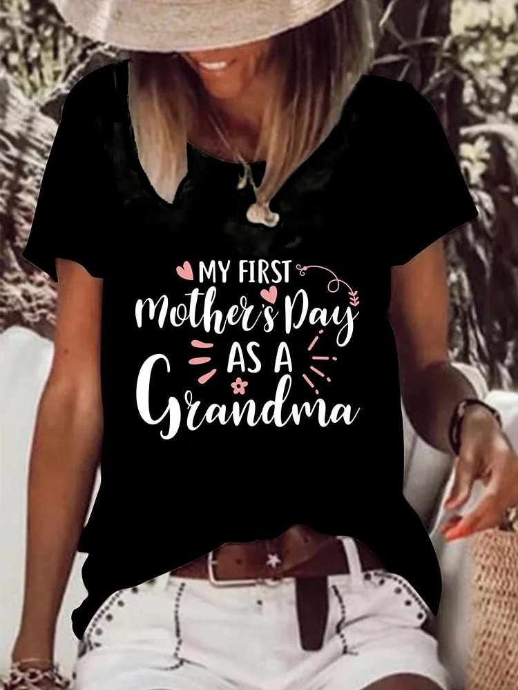 My first mother's day as a grandma Raw Hem Tee-0026008