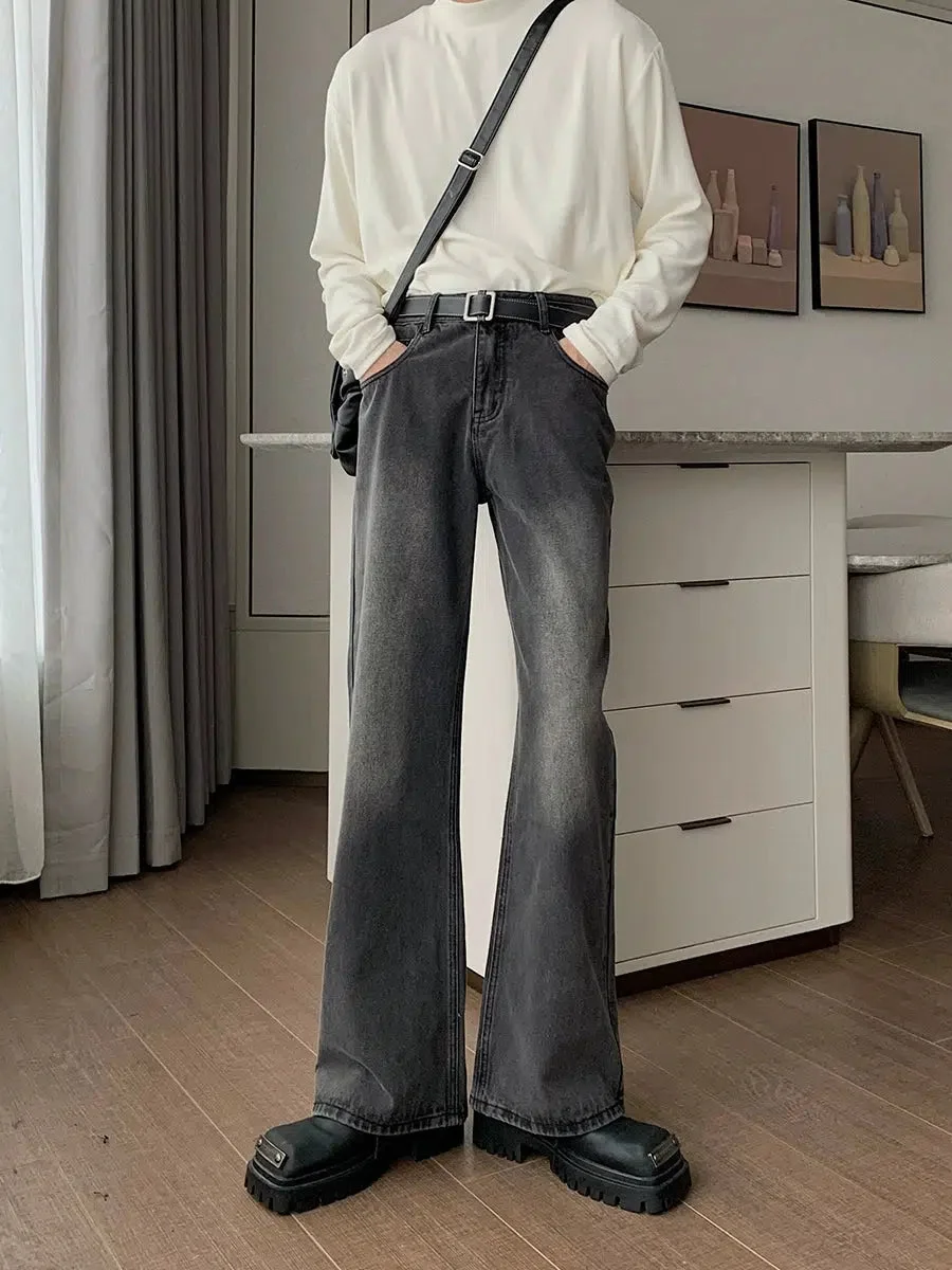 Aonga Washed Gray Straight-leg Jeans