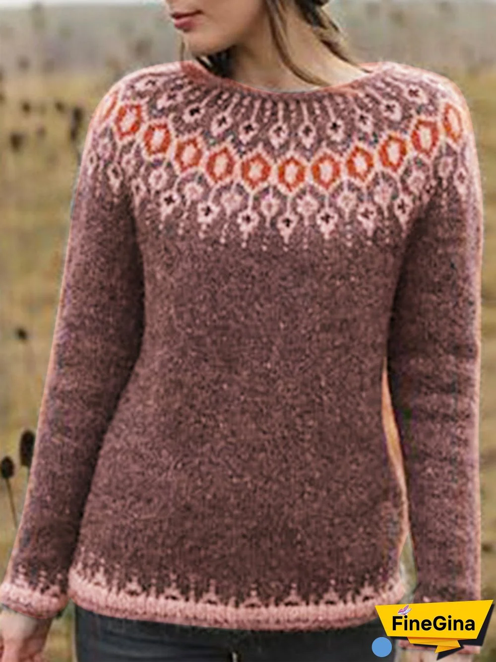 Color-Block Vintage Sweater