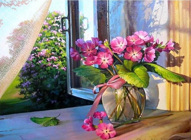 

Pink Flowers – Paint By Numbers - 40*50CM, 501 Original