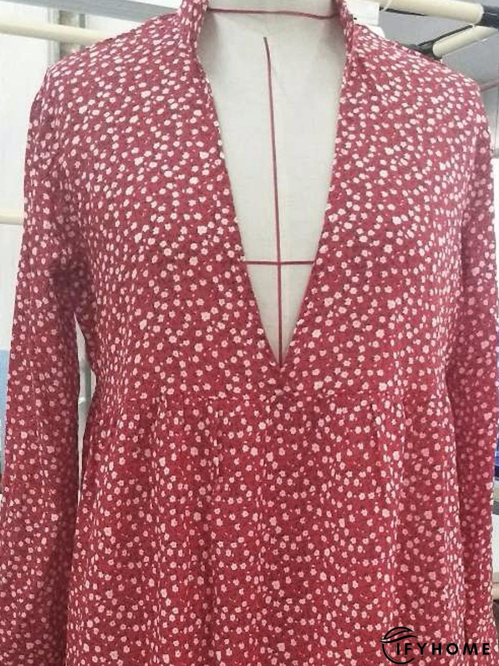 Rose Casual Floral V Neck Weaving Dress for Women | IFYHOME