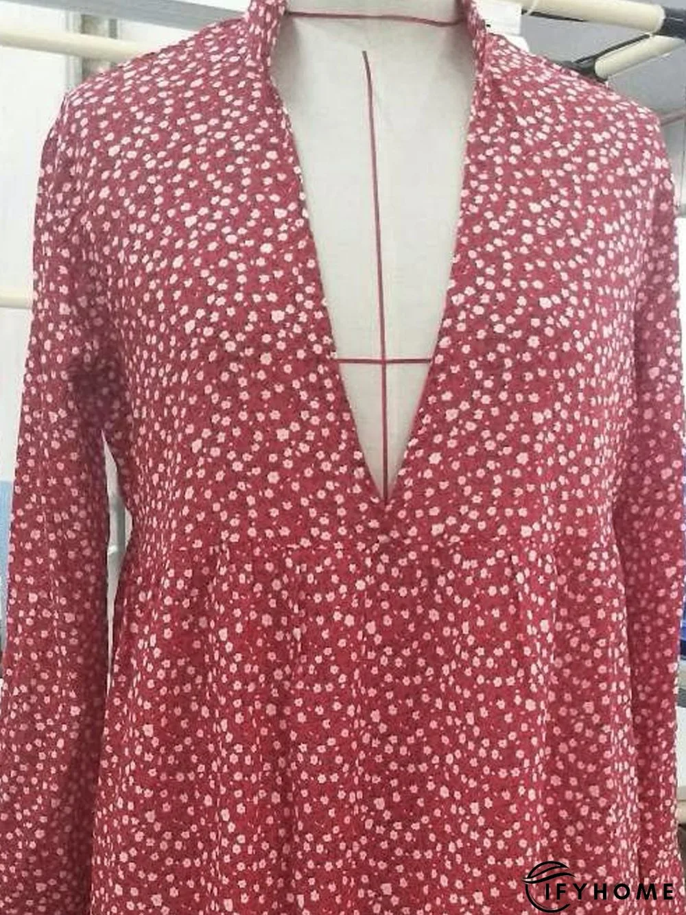 Rose Casual Floral V Neck Weaving Dress for Women | IFYHOME