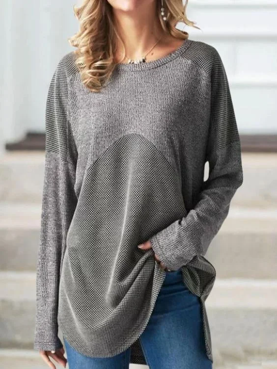 Women Round Neck Casual Tops