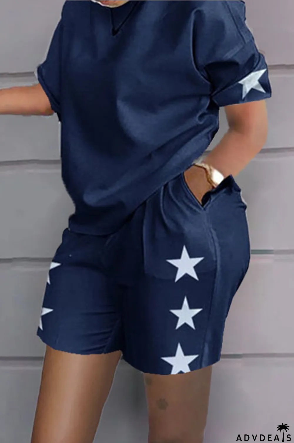 Leopard Print Casual Print Patchwork O Neck Short Sleeve Two Pieces