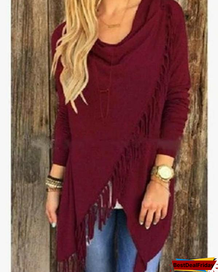Casual Long Sleeve Asymmetrical Ruched T-Shirt