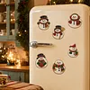 6PCS Cute Snowman DIY Pearl Diamond Painting Christmas Fridge Magnets, Sparkling Rhinestone Refrigerator Magnet Craft Kit for Home Decor & Gifts