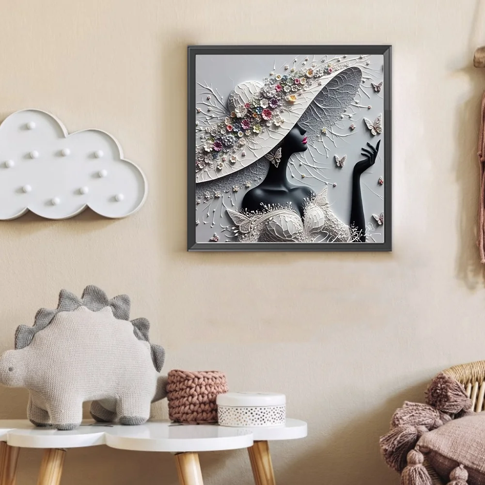 Diamond Painting - Full Round Drill - Elegant Lady(Canvas|30*30cm)