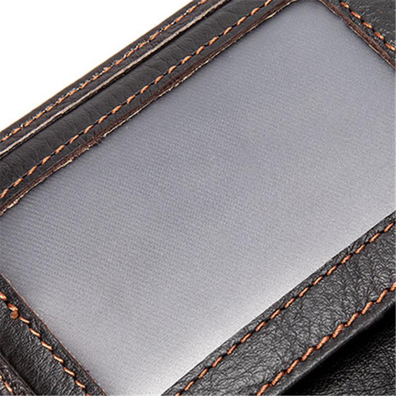 Men's Vintage Style Business Large Capacity Leather Buckle Retro Wallet