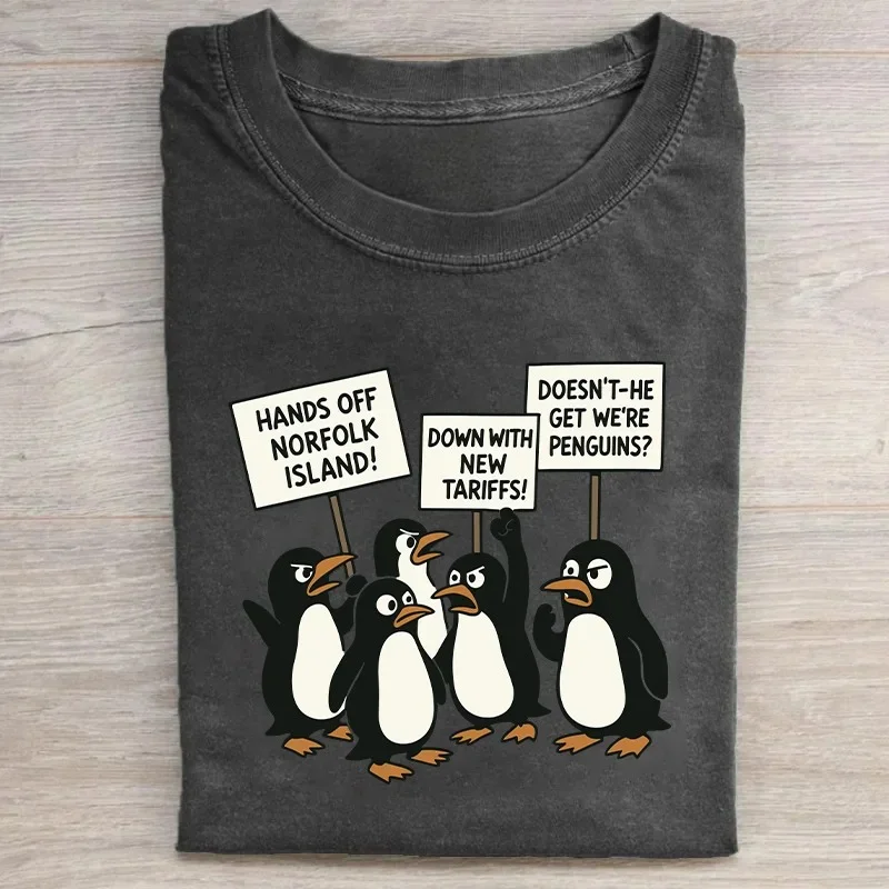 Eagerlys Vintage Penguin Protest T-shirt Eagerlys