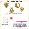4pcs DIY Butterfly Sunflower Diamond Painting Brooch