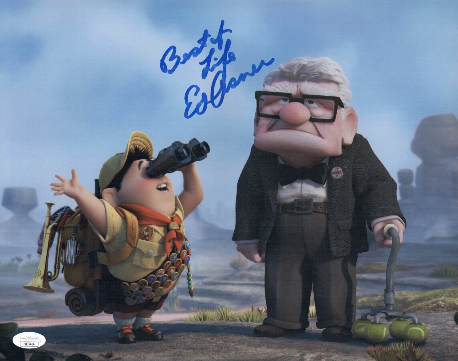 ED ASNER Signed 11x14 Photo Poster painting UP Carl Fredricksen IN PERSON Autograph JSA COA