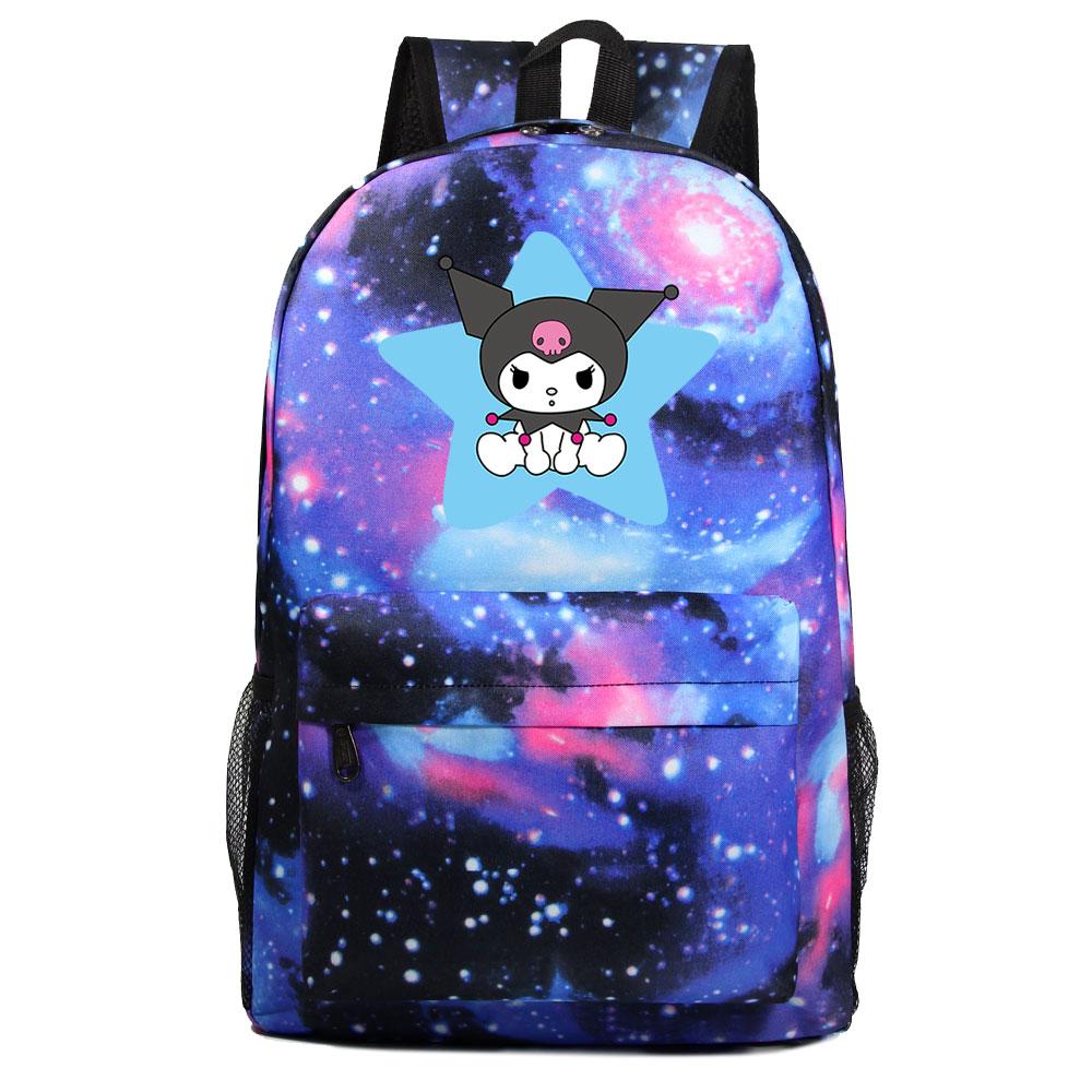 Mayoulove Kuromi Backpack Large Capacity Cute Design for School and Outdoor Activities-Mayoulove