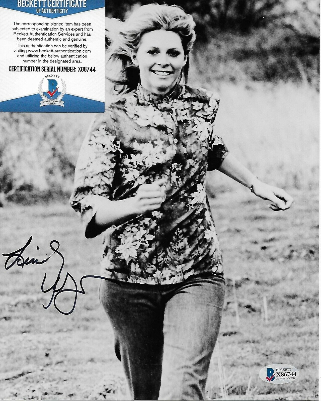 Lindsay Wagner Bionic Woman Original Autographed 8X10 Photo Poster painting w/Beckett COA #6