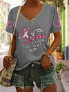 Women's Never Give Up Print Short Sleeve T-Shirt