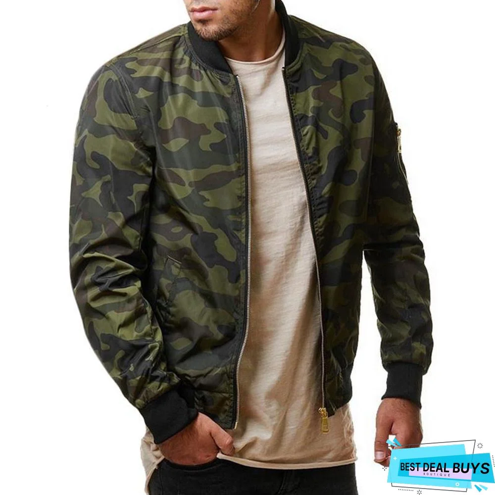 Men's Bomber Jacket Men Autumn Camouflage Jackets Male Military Coats