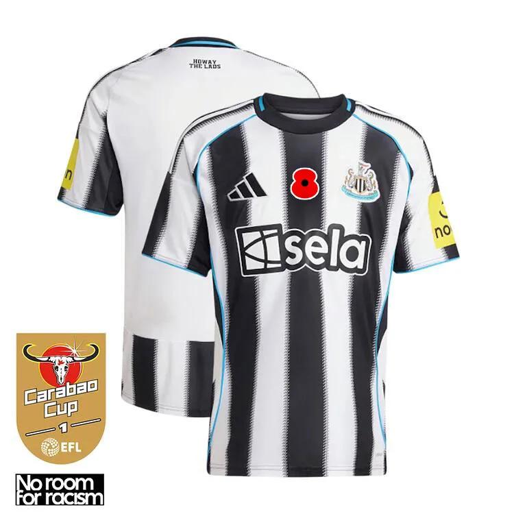 Newcastle United 25/26 Poppy Home Jersey 【Carabao Cup Champion Patch】