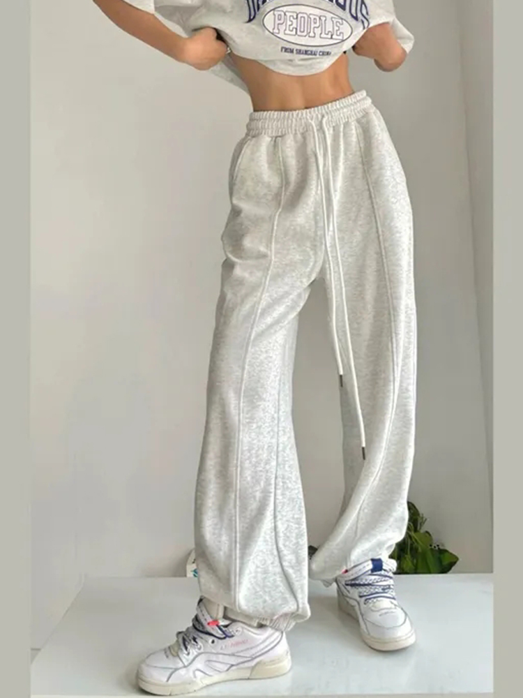 OLCooL Casual Sweatpants Women Joggers Harajuku Hip Hop Korean Fashion Female Wide Leg Sports Trousers Streetwear Loose Y2K olcool