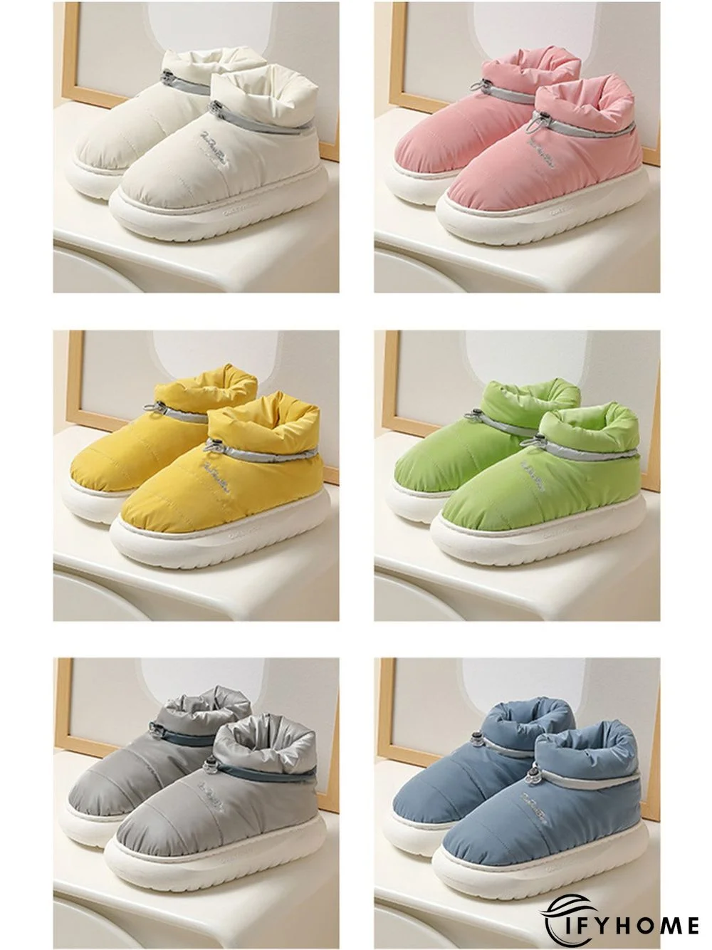 Waterproof Fabric Quilted Non Slip Lined Slipper Boots | IFYHOME