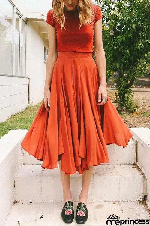 High Waist Pockets Bow Tie Skirts
