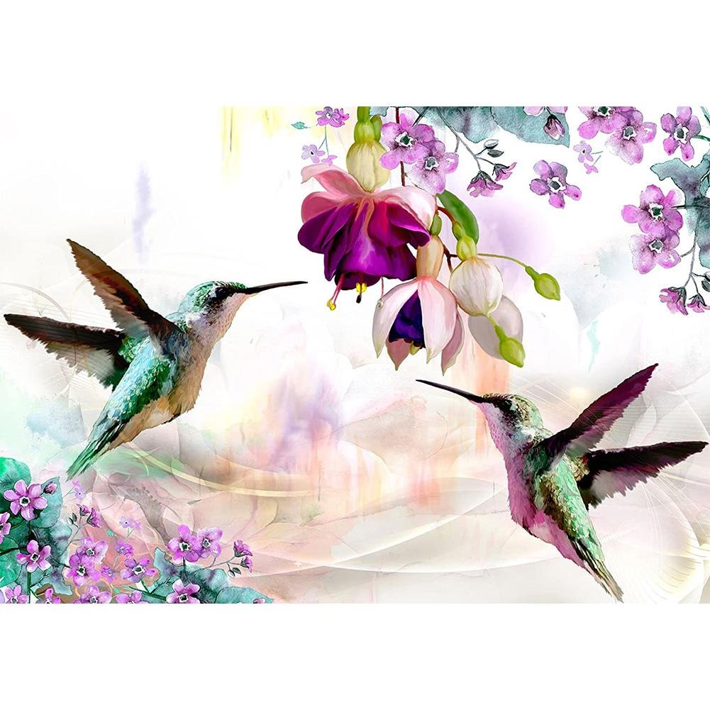 Full Round Diamond Painting - Birds Flowers(30*40cm)