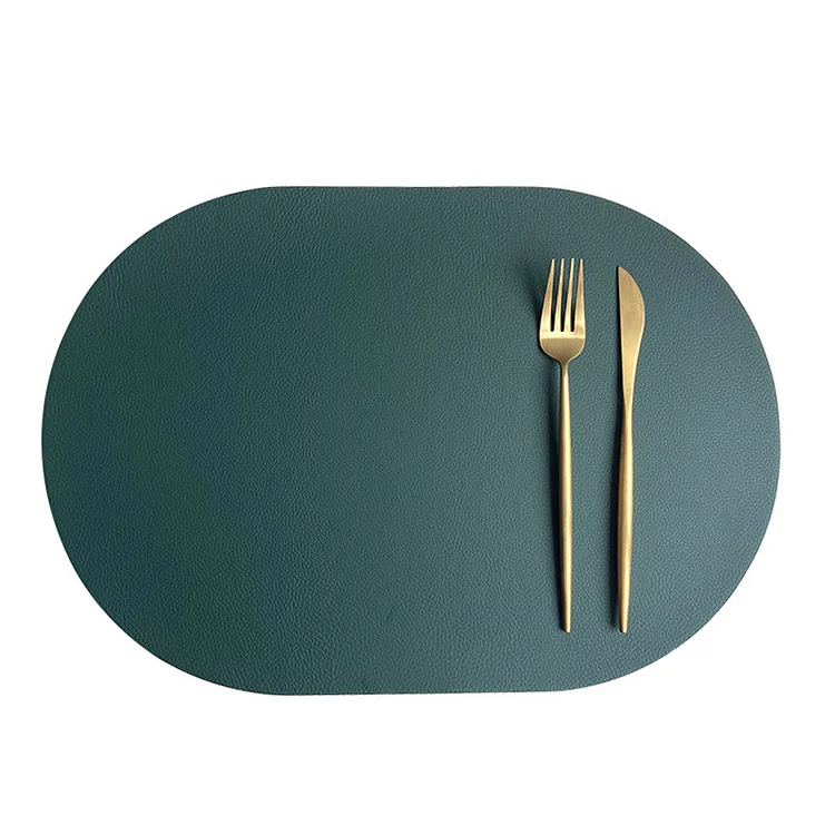 Oval Leather Dining Plate Mat PU Western Dining Mat 