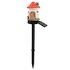 Solar Fairy-Tale Mushroom Cottage Landscape Pathway Light Waterproof LED Outdoor Lawn Lamp Courtyard Decoration Light for Spring Garden Walkway Patio Yard Backyard