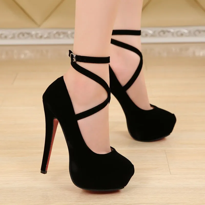 2021 New High Heels For Women's With Red Bottom Platform Stiletto Sexy Shoes Large Size 35-46