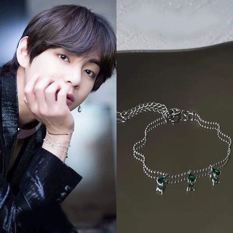 BTS V Taehyung Green Pendant Bracelet
