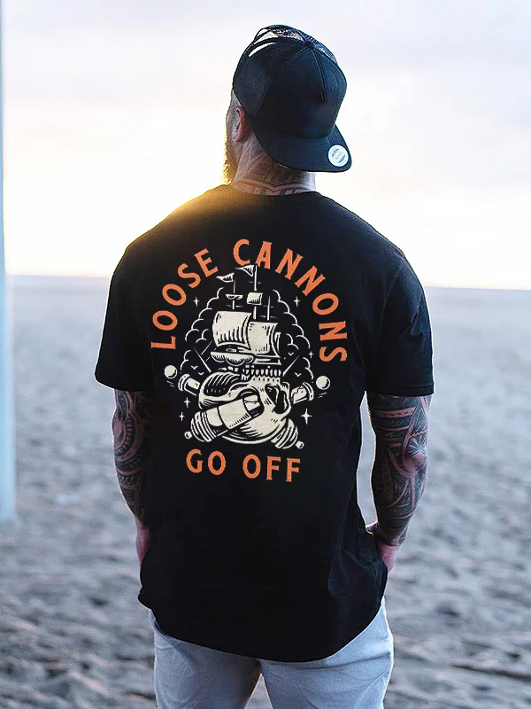 Loose Cannons Skull Print Men's T-shirt