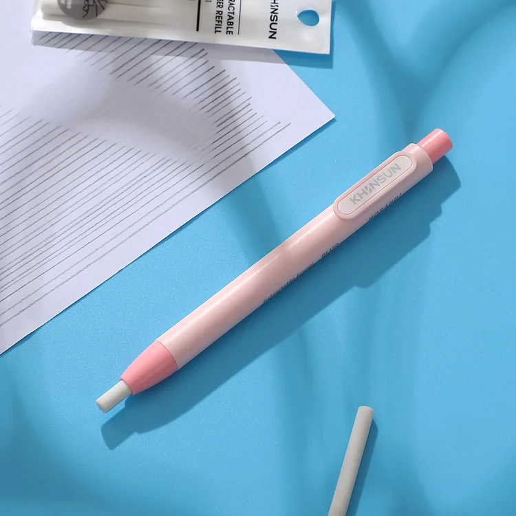 Journalsay 1pc Simple Creative Pen Shaped Protable Press Refillable Eraser 