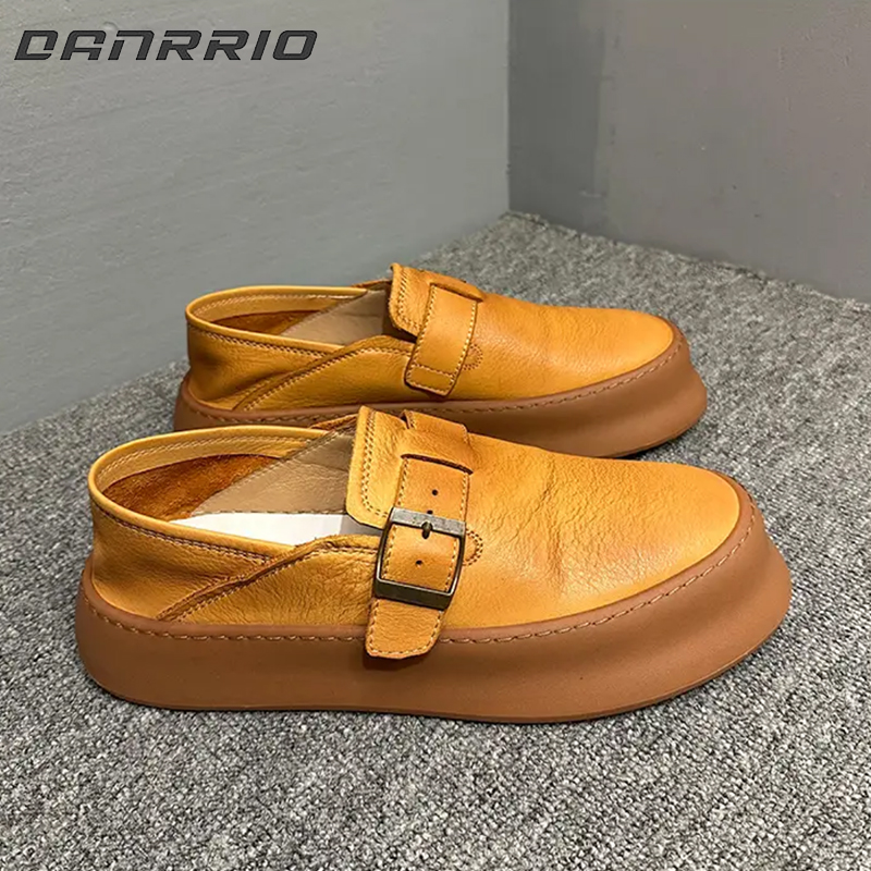 DANRRIO Handmade Retro Genuine Leather Soft Sole Breathable Casual Loafers DANRRIO.COM DANRRIO