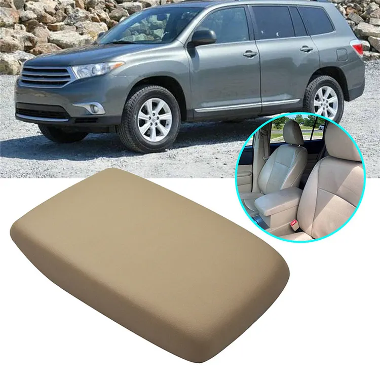 Hoypeyfiy Center Console Lid Armrest Cover For Toyota Highlander 2008-2014 - Gray Synthetic Leather With Base, Easy Installation - View #7