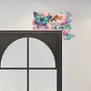 (US Local)Flowers Butterflies 5D DIY Wooden Diamond Painting Door Topper for Party (Right)