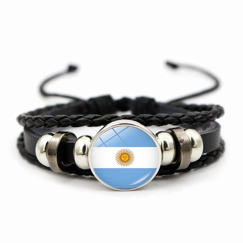 Argentina Canada United States Mexico Flag Football Leather Bracelet / TECHWEAR CLUB / Techwear