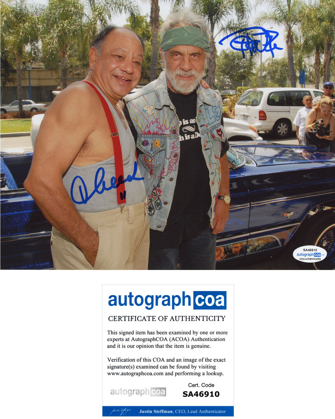 CHEECH MARIN & TOMMY CHONG signed Autographed 8X10 Photo Poster painting - Up In Smoke ACOA COA