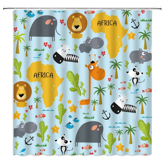 

Shower Curtain – Cartoon Animal-180*180cm, 501 Original