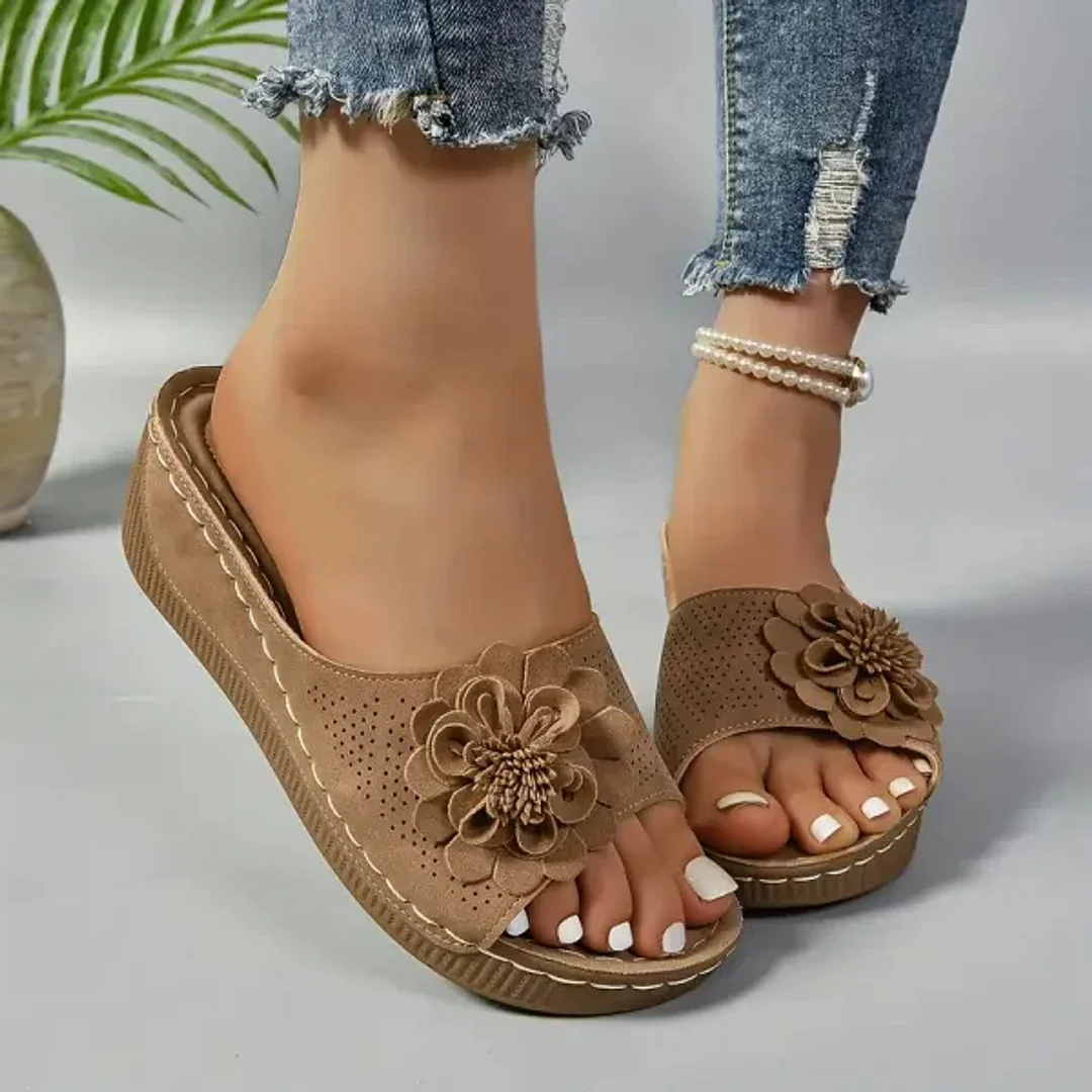 🚶&zwj;♀️💥Hottest today 70% OFF💥 Comfortable non-slip solid color open-toe wedge sandals for women