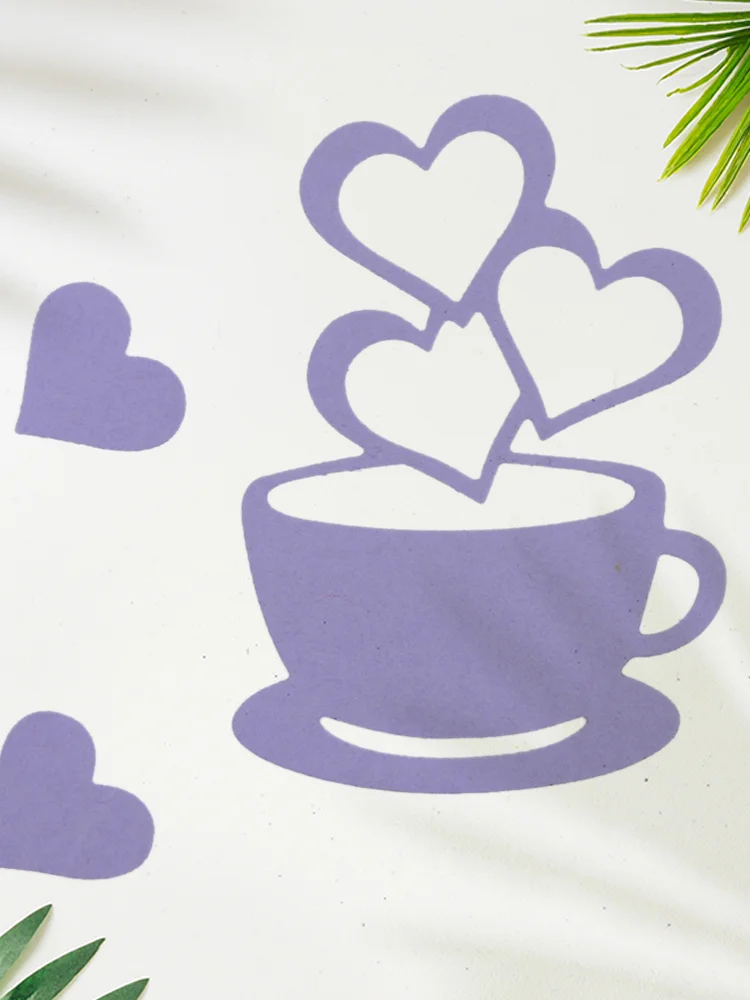 Love Heart Coffee DIY Metal Scrapbook Craft Embroidery Cutting Die Stencils gbfke