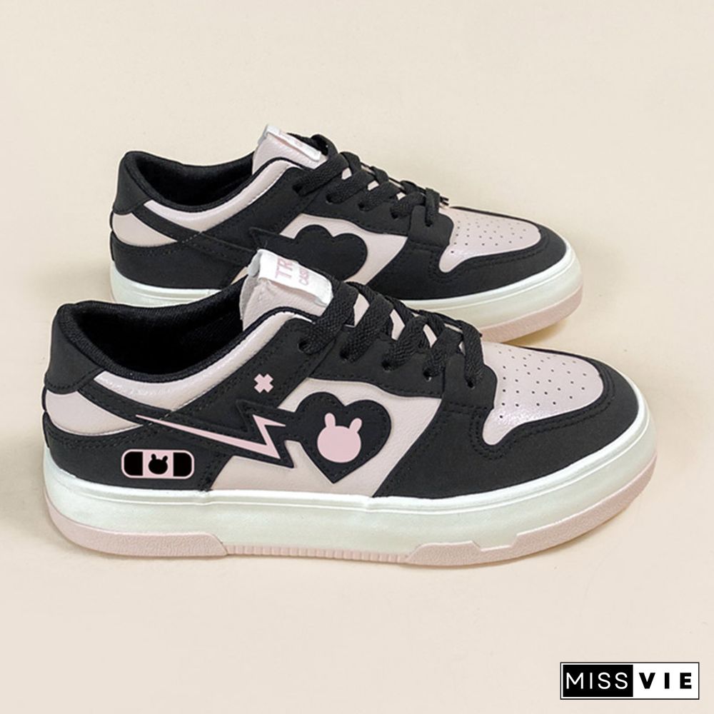 Love Heart Bunny Platform Round Toe Sneakers