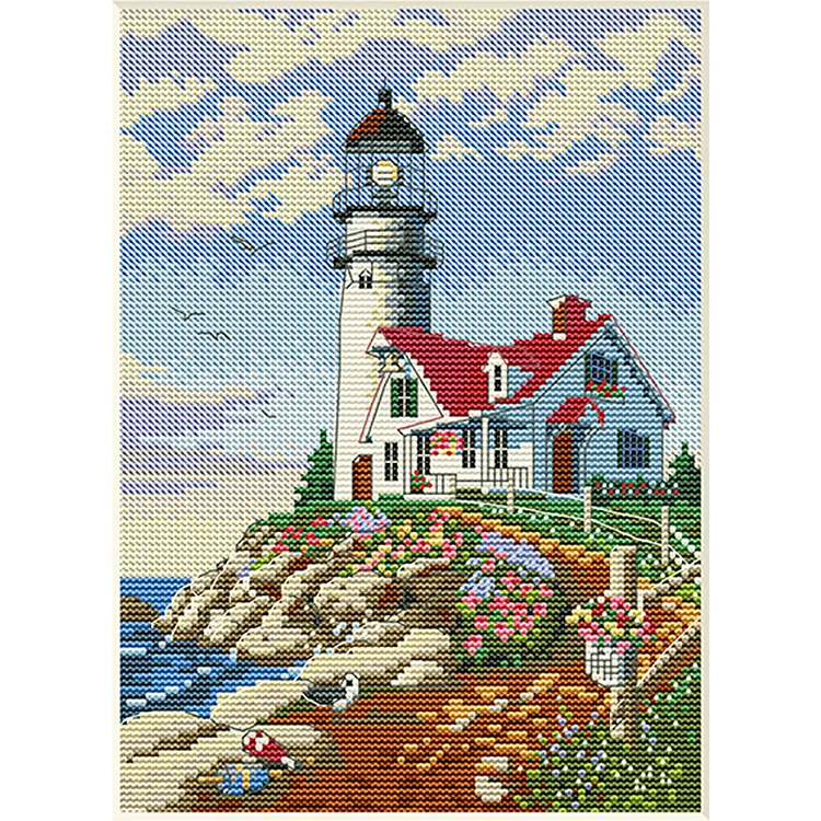 Spring Brand - Lighthouse 11CT Stamped Cross Stitch 30*40CM