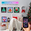Smart Pixel Display, Programmable 32 x 32 LED Pixel Art Photo Frame APP Controlled Digital Clock Programmable Text Pattern Animation Wall Mount/Desktop Mount for Christmas Game Room Home Office Decoration
