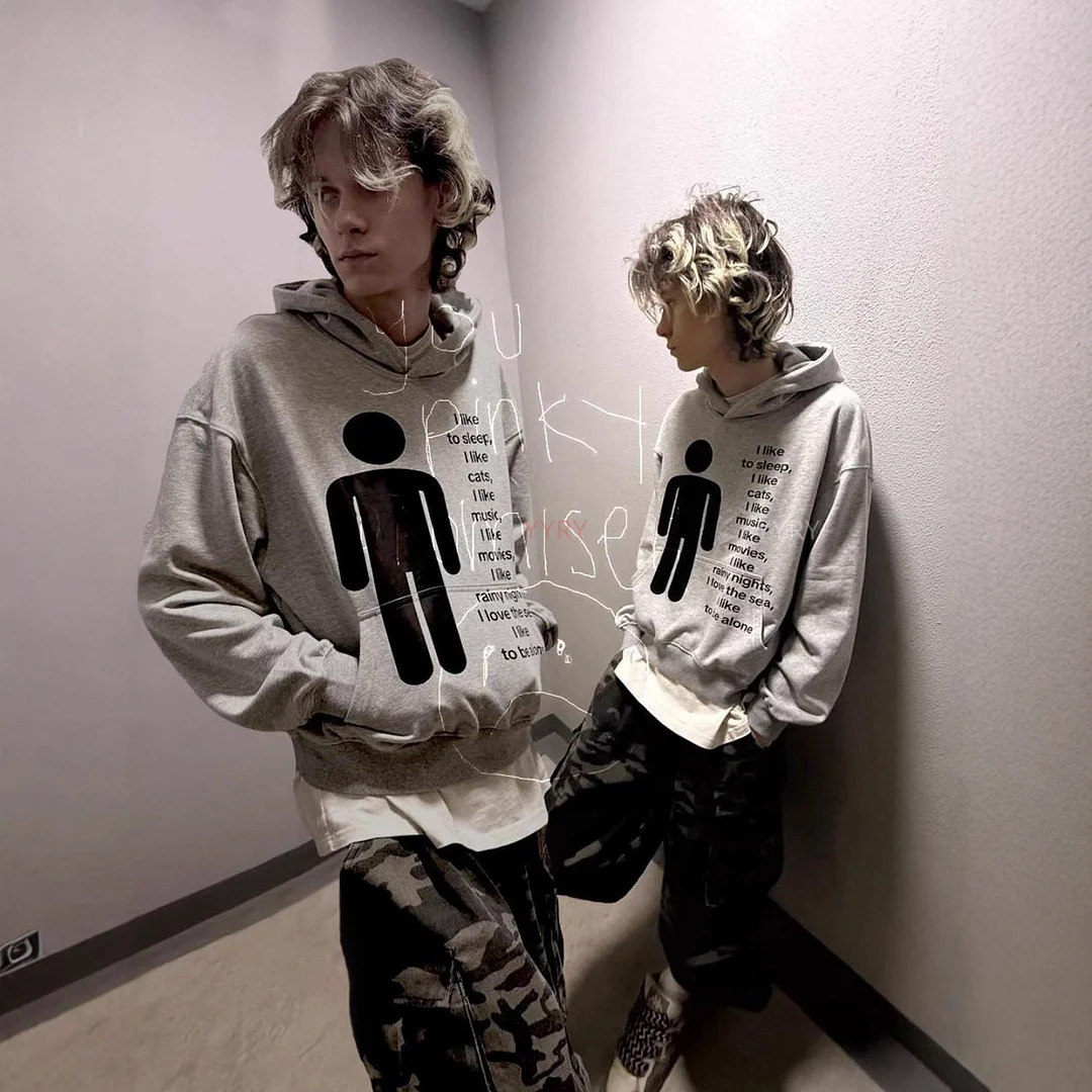 Athvotar Athvotar Wind Personality Dark Print Sweater Long-Sleeved Hoodie Hoodie Retro Coat Street Trendy Y2k