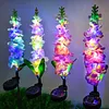 4Pcs Outdoor Solar Garden Lights Waterproof Led Violet Flower Shape Stake Light Reusable Violet Gardening Stake Lighting for Courtyard Landscape Lawn Light