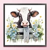 Flowers And Cow - 11CT Stamped Cross Stitch 50*50cm/19.69*19.69in