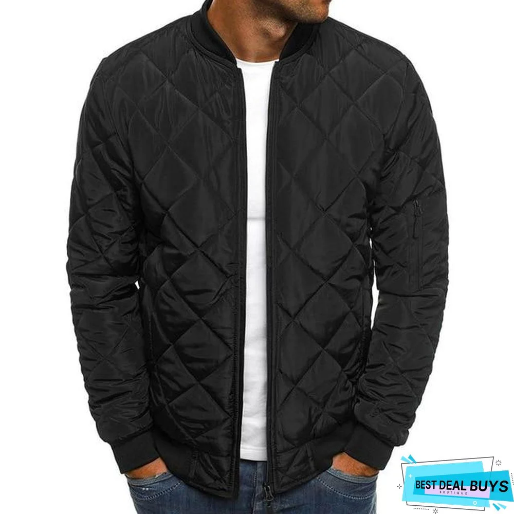 Men Jacket Warm Cotton Jacket Coats Stand Collars Zippers Men Clothes Winter Jacket