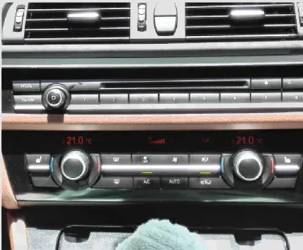 BMW F10 CD and climate-control panel placed back into the centre console