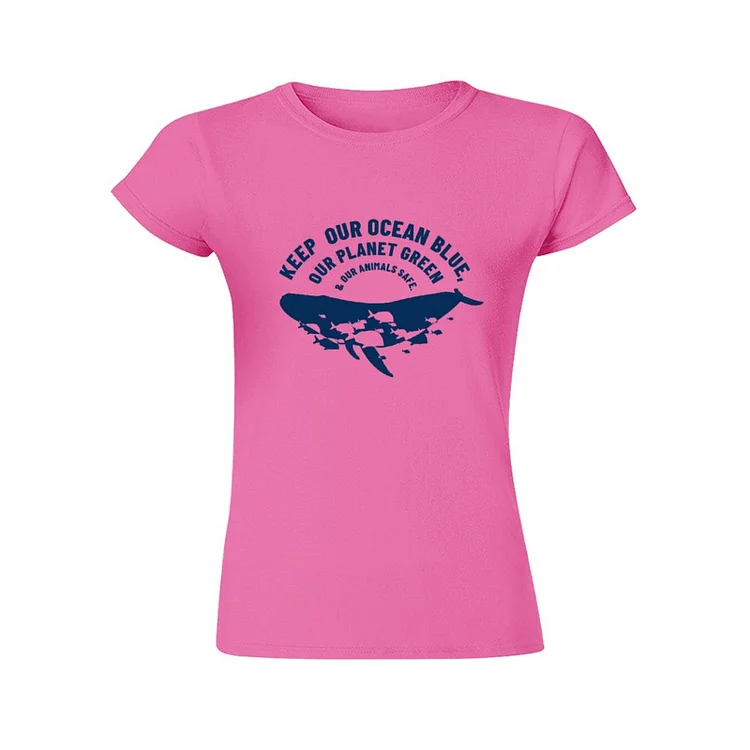 Gildan T-shirt Women To Protect The Environment Whale Dark Blue  customized, personalized, gift